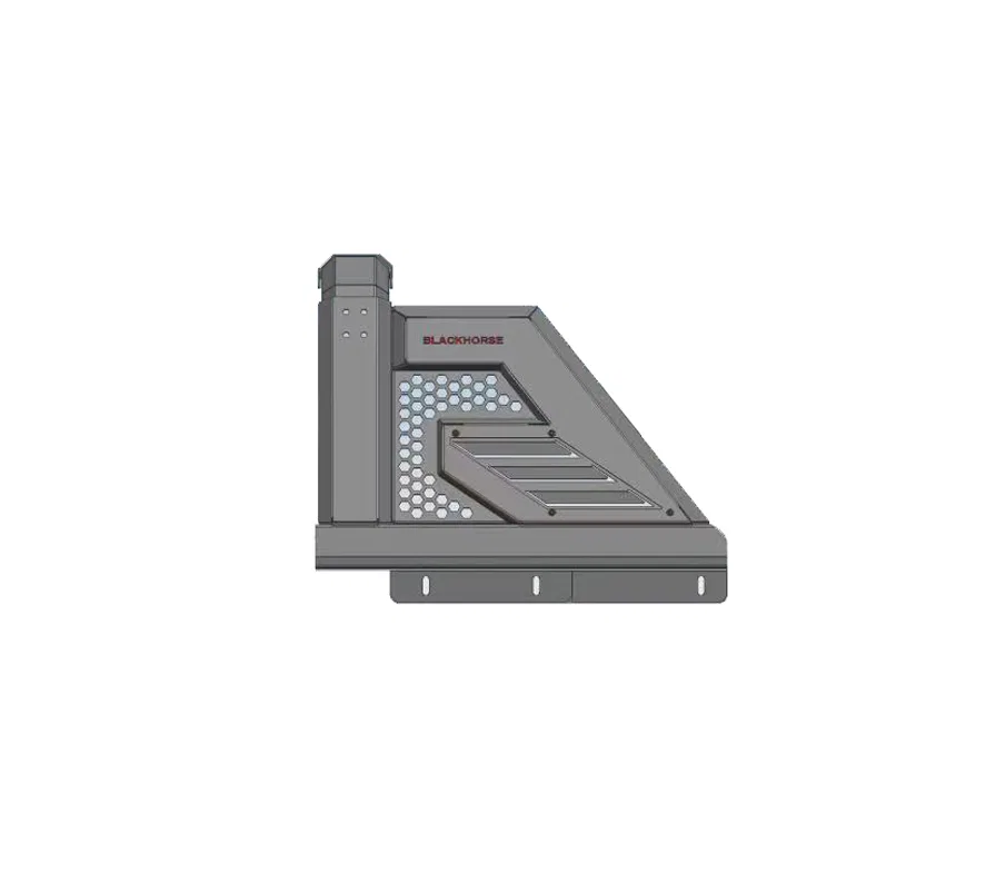 AR2-04B – BLACK HORSE Truck Bed Bar, Rugged Style With Removable Red Black Horse logo Side Plates With Light Mounts P...